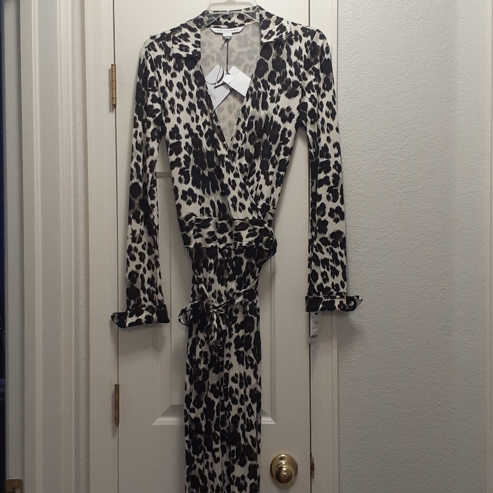 Diane von Furstenberg Animal Print Jumpsuit